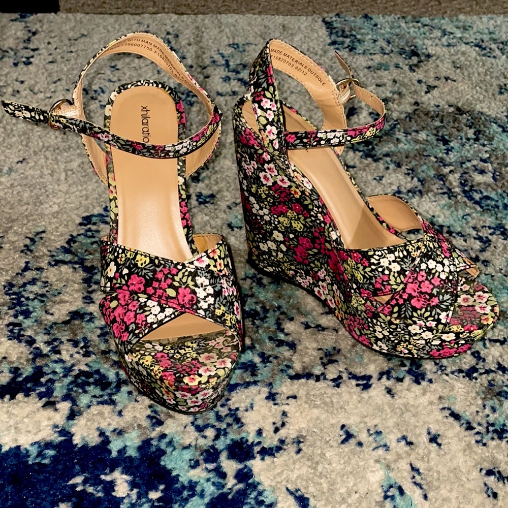 Floral 4 inch wedges